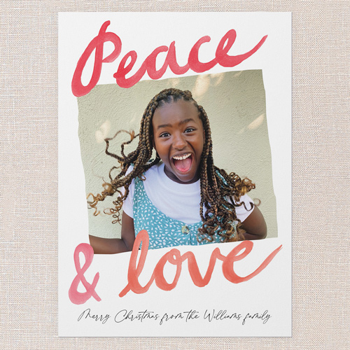 Watercolor Ways Holiday Card, Red, 5x7 Flat, Christmas, Matte, Signature Smooth Cardstock, Square, Red