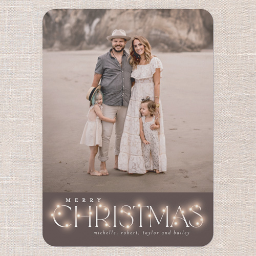 Lit Type Holiday Card, none, Gray, 5x7 Flat, Christmas, 100% Recycled Cardstock , Rounded, Gray