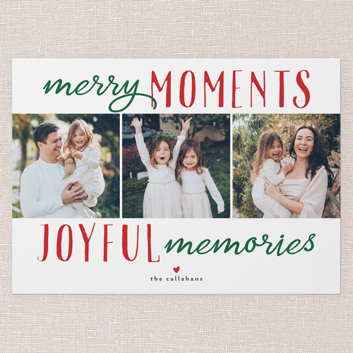 Merry Joyful Holiday Card, White, 5x7 Flat, Holiday, 100% Recycled Cardstock , Square, White