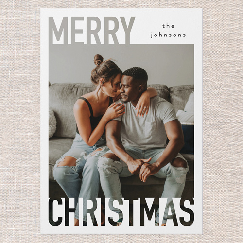 Cutout Expression Holiday Card, White, 5x7 Flat, Christmas, Luxe Double-Thick Cardstock, Square, White