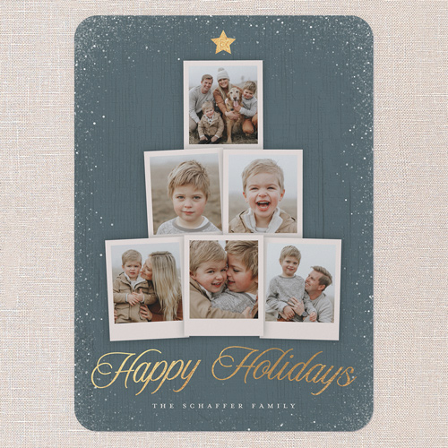Snapshot Tree Holiday Card, Grey, 5x7 Flat, Holiday, Standard Smooth Cardstock, Rounded, Ore