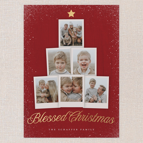 Snapshot Tree Holiday Card, Red, 5x7 Flat, Religious, Luxe Double-Thick Cardstock, Square, Radish