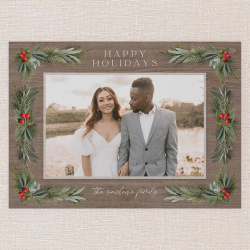 Holly Hearth Holiday Card, Grey, 5x7 Flat, Holiday, Matte, Signature Smooth Cardstock, Square, Pewter
