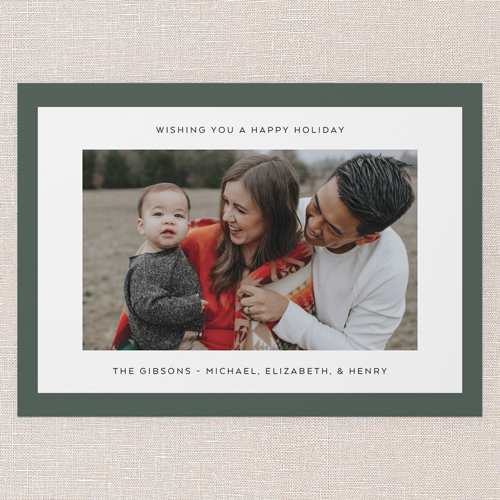 Refined Framing Holiday Card, Green, 5x7 Flat, Holiday, Standard Smooth Cardstock, Square, Tree