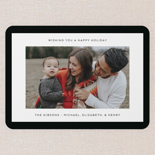 Refined Framing Holiday Card, Black, 5x7 Flat, Holiday, Standard Smooth Cardstock, Rounded, Black