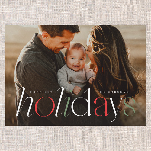Chroma Serif Holiday Card, Red, 5x7 Flat, Holiday, Luxe Double-Thick Cardstock, Square, Radish