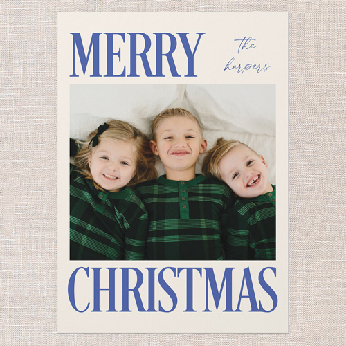 Serene Signature Holiday Card, Blue, none, 5x7 Flat, Christmas, Standard Smooth Cardstock, Square, Cobalt