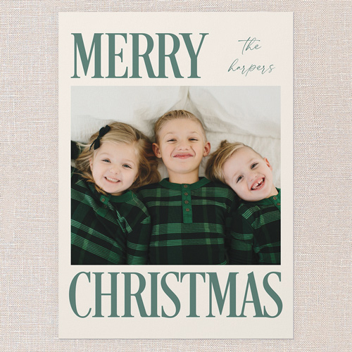 Serene Signature Holiday Card, Green, none, 5x7 Flat, Christmas, Matte, Signature Smooth Cardstock, Square, Tree