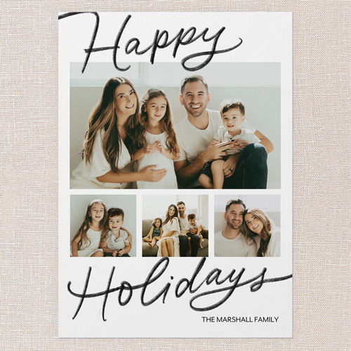 Handwritten Highlights Holiday Card, none, White, 5x7 Flat, Holiday, Luxe Double-Thick Cardstock, Square, White