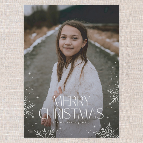 Snowflake Snapshot Holiday Card, none, White, 5x7 Flat, Christmas, Luxe Double-Thick Cardstock, Square, White