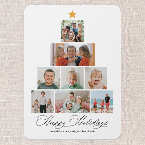 Memory Tree Holiday Card, White, none, 5x7 Flat, Holiday, Matte, Signature Smooth Cardstock, Rounded, White
