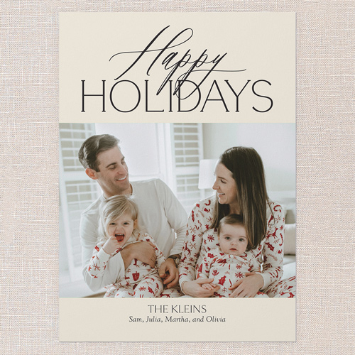 Jolly Gallery Holiday Card, Beige, 5x7 Flat, Holiday, Luxe Double-Thick Cardstock, Square, Cream