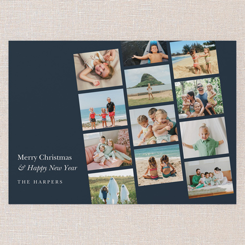 Falling Filmstrips Holiday Card, Blue, 5x7 Flat, Christmas, 100% Recycled Cardstock , Square, Cobalt