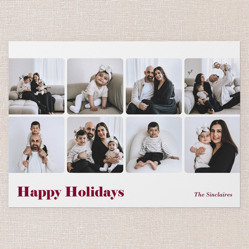 Minimalist Grid Holiday Card, White, 5x7 Flat, Holiday, Luxe Double-Thick Cardstock, Square, White