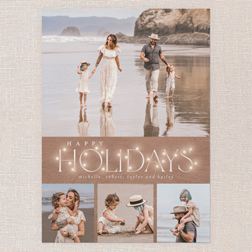 Rustic Bulbs Holiday Card, Brown, 5x7 Flat, Holiday, Matte, Signature Smooth Cardstock, Square, Brown