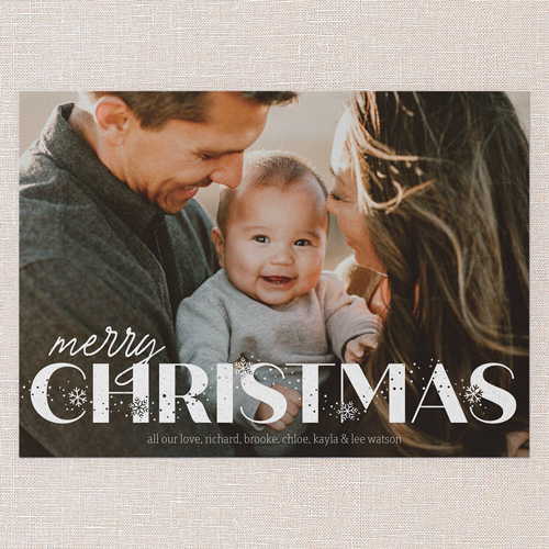 Snowflake Overlay Holiday Card, White, 5x7 Flat, Christmas, Standard Smooth Cardstock, Square, White