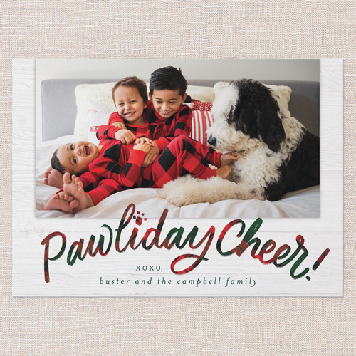 Cheerful Tails Holiday Card, Red, 5x7 Flat, Holiday, Luxe Double-Thick Cardstock, Square, Radish
