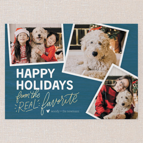 Real Favorite Holiday Card, Blue, 5x7 Flat, Holiday, 100% Recycled Cardstock , Square, Cruise