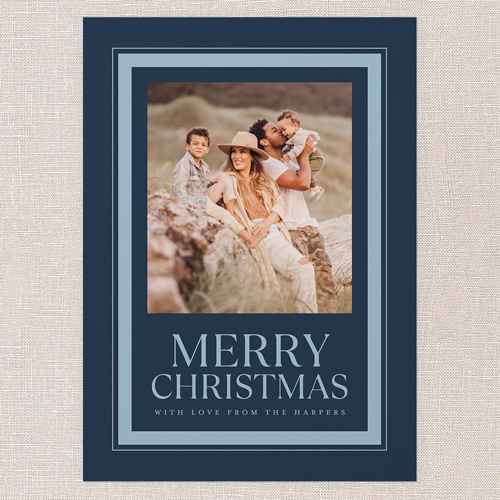 Classic Wishes Holiday Card, Blue, 5x7 Flat, Christmas, 100% Recycled Cardstock , Square, Cobalt