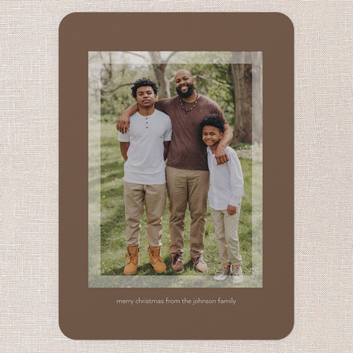 Calm Border Holiday Card, Brown, 5x7 Flat, Christmas, Standard Smooth Cardstock, Rounded, Chocolate