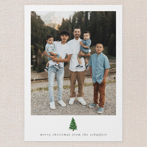 Clean Tree Holiday Card, White, 5x7 Flat, Christmas, Matte, Signature Smooth Cardstock, Square, White