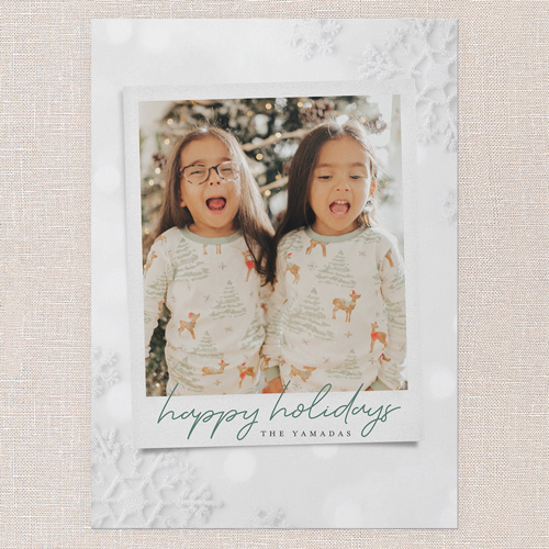 Snowflake Whisper Holiday Card, White, 5x7 Flat, Holiday, 100% Recycled Cardstock , Square, White