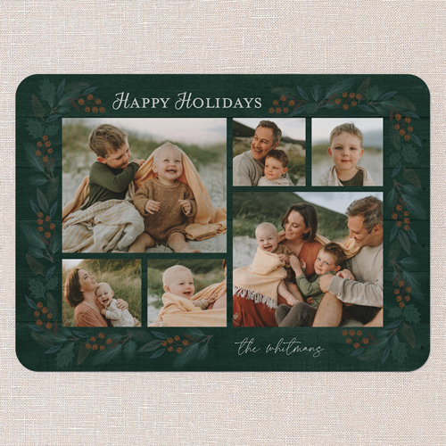 Forest Gathering Holiday Card, Green, 5x7 Flat, Holiday, Matte, Signature Smooth Cardstock, Rounded, Tree