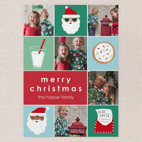 Little Sleepies Cookies for Santa Holiday Card, Red, 5x7 Flat, Christmas, Matte, Signature Smooth Cardstock, Square, Red