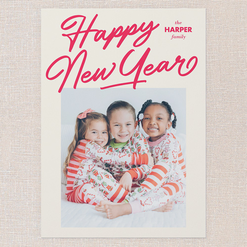 Joyful Wishes Holiday Card, Beige, 5x7 Flat, New Year, Matte, Signature Smooth Cardstock, Square, Cream