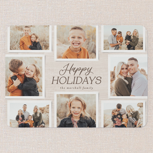 Timeless Collage Holiday Card, Beige, 5x7 Flat, Holiday, Pearl Shimmer Cardstock, Rounded, Beige