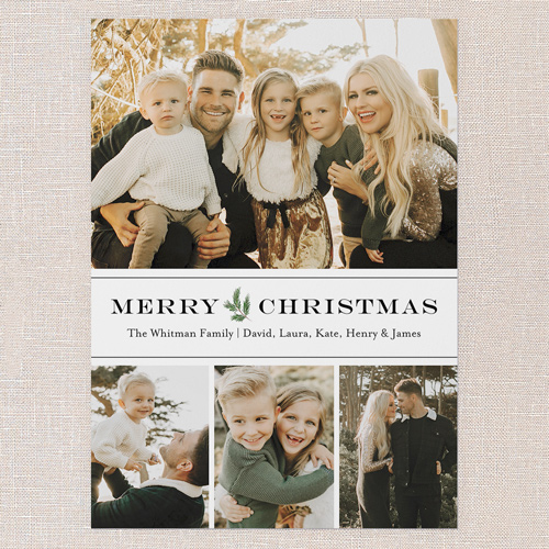 Family Tradition Holiday Card, White, 5x7 Flat, Christmas, Pearl Shimmer Cardstock, Square, White