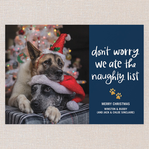 Naughty List Crew Holiday Card, Blue, 5x7 Flat, Christmas, Standard Smooth Cardstock, Square, Nautical
