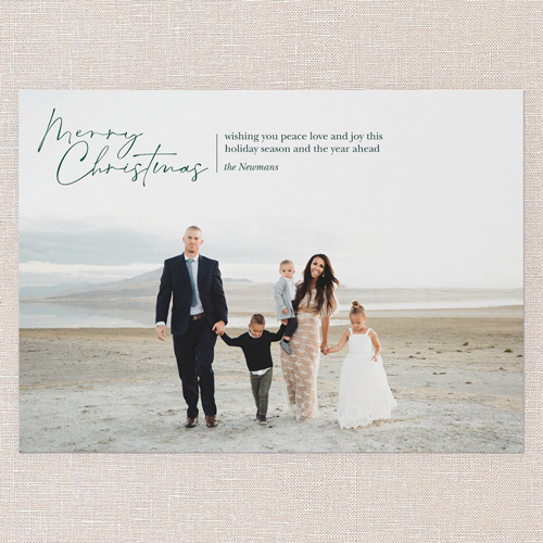 Tranquil Greetings Holiday Card, Green, 5x7 Flat, Christmas, Matte, Signature Smooth Cardstock, Square, Tree