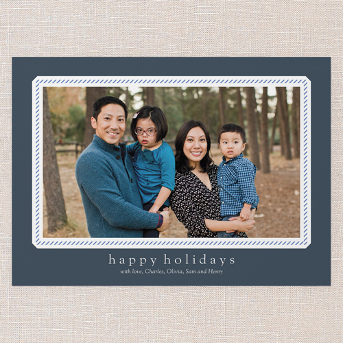 Classic Greetings Holiday Card, Blue, 5x7 Flat, Holiday, Luxe Double-Thick Cardstock, Square, Cobalt