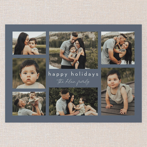 Simple Gatherings Holiday Card, Blue, 5x7 Flat, Holiday, Pearl Shimmer Cardstock, Square, Blue