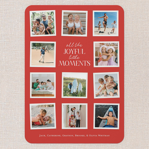 Joyful Highlights Holiday Card, Red, 5x7 Flat, Holiday, Matte, Signature Smooth Cardstock, Rounded, Red