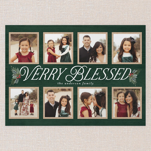 Woodland Sprigs Holiday Card, Green, 5x7 Flat, Religious, 100% Recycled Cardstock , Square, Tree