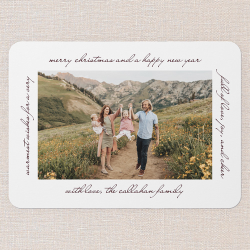 Sincere Greetings Holiday Card, White, 5x7 Flat, Christmas, Standard Smooth Cardstock, Rounded, White