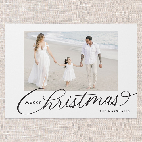 Classic Scripted Holiday Card, White, 5x7 Flat, Christmas, Standard Smooth Cardstock, Square, White