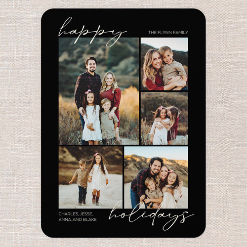 Serene Border Holiday Card, Black, 5x7 Flat, Holiday, Matte, Signature Smooth Cardstock, Rounded, Black