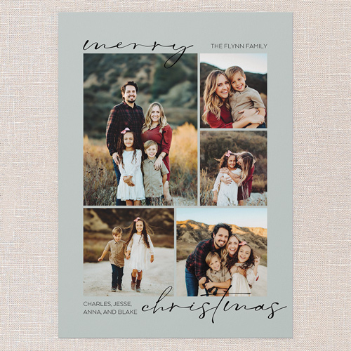 Serene Border Holiday Card, Grey, 5x7 Flat, Christmas, 100% Recycled Cardstock , Square, Thunder