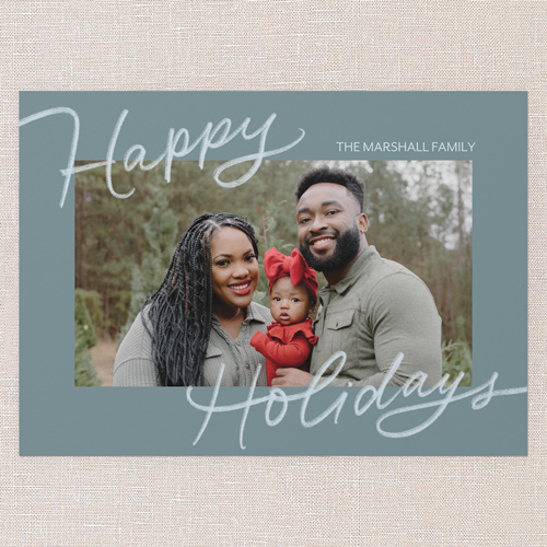 Signature Joy Holiday Card, Blue, 5x7 Flat, Holiday, Standard Smooth Cardstock, Square, Blue