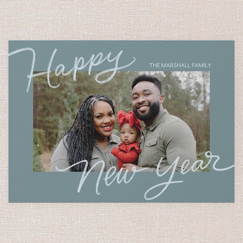 Signature Joy Holiday Card, Blue, 5x7 Flat, New Year, Matte, Signature Smooth Cardstock, Square, Blue