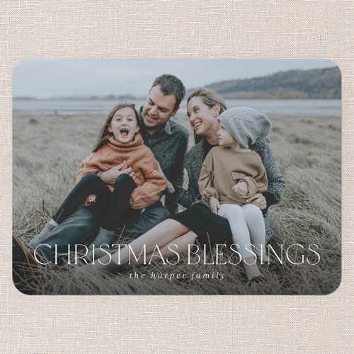 Refined Minimal Holiday Card, White, 5x7 Flat, Religious, Standard Smooth Cardstock, Rounded, White