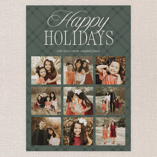 Timeless Plaid Holiday Card, Green, 5x7 Flat, Holiday, Standard Smooth Cardstock, Square, Green