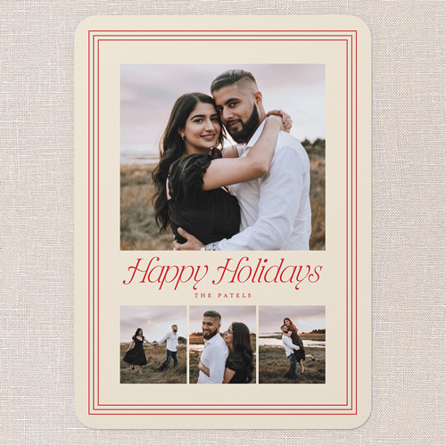 Refined Borders Holiday Card, Beige, 5x7 Flat, Holiday, Matte, Signature Smooth Cardstock, Rounded, Cream