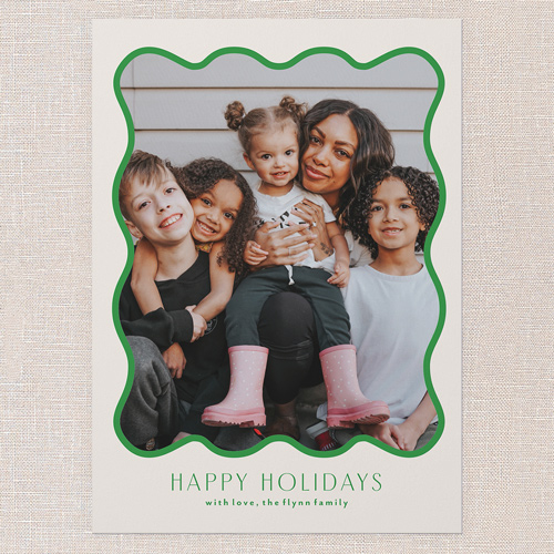 Playful Outline Holiday Card, Green, 5x7 Flat, Holiday, Matte, Signature Smooth Cardstock, Square, Hunter Green