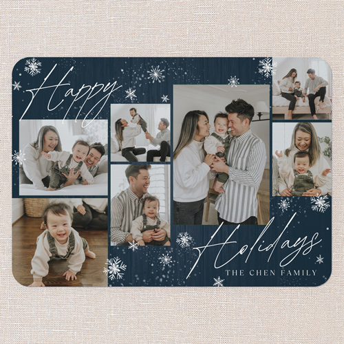 Winterwood Wishes Holiday Card, Blue, 5x7 Flat, Holiday, 100% Recycled Cardstock , Rounded, Nautical