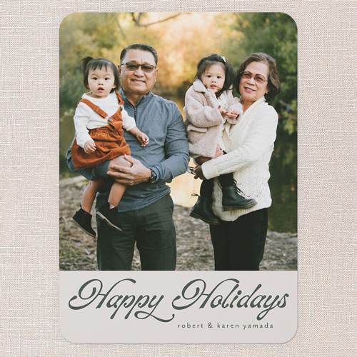 Graceful Wishes Holiday Card, Grey, 5x7 Flat, Holiday, Standard Smooth Cardstock, Rounded, Whisper Gray