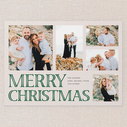 Grand Statement Holiday Card, Green, 5x7 Flat, Christmas, Matte, Signature Smooth Cardstock, Square, Tree